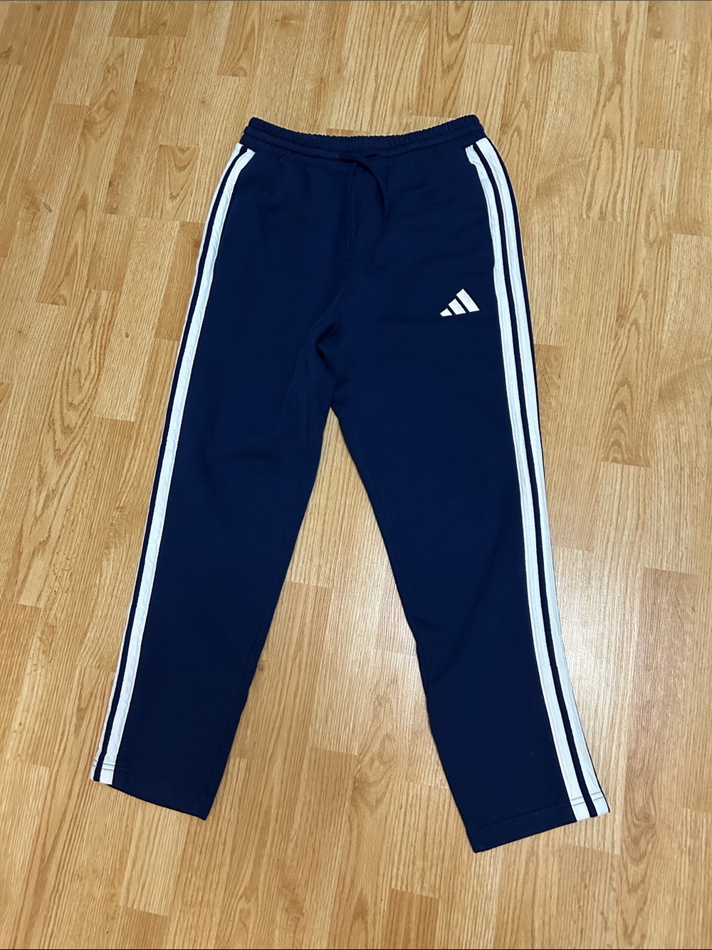 Adidas  Navy Track Pants with White Stripes